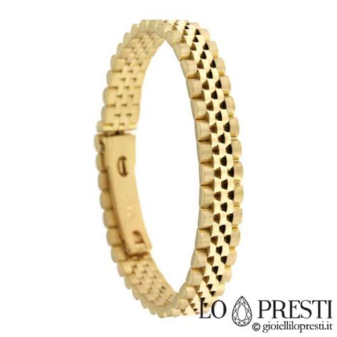 bracciale uomo oro 18k rolex maglione gioielli|Bracciale uomo Maglia Rolex in Oro Giallo 18kt (750).